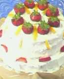 Torta fácil de crema y frutillas