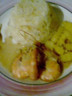 Una foto de Langostino al ajillo en salsa de ostión