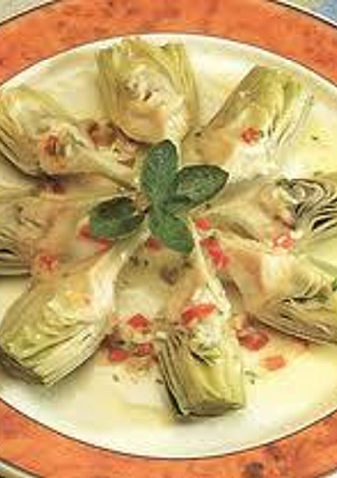 Una foto de Alcachofas con vinagreta al limón