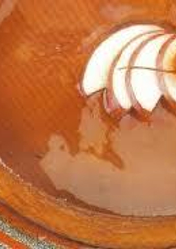 Una foto de Flan de manzana al horno