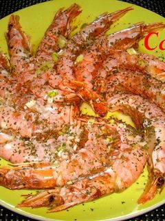 Una foto de Gambas asadas en microondas