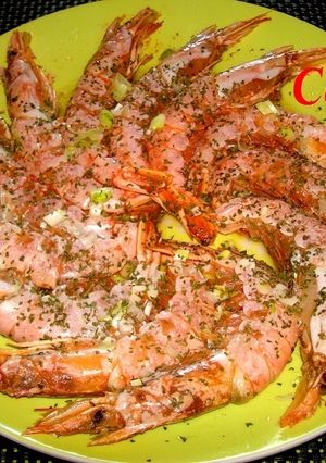 Una foto de Gambas asadas en microondas