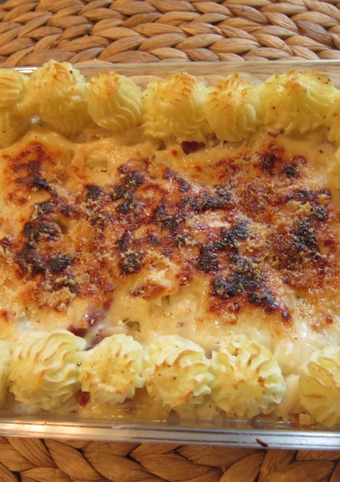 Una foto de Bacalao al gratén