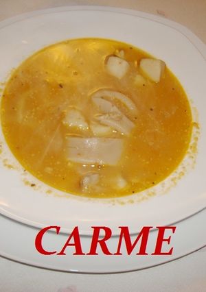 Una foto de Caldo de mariscos