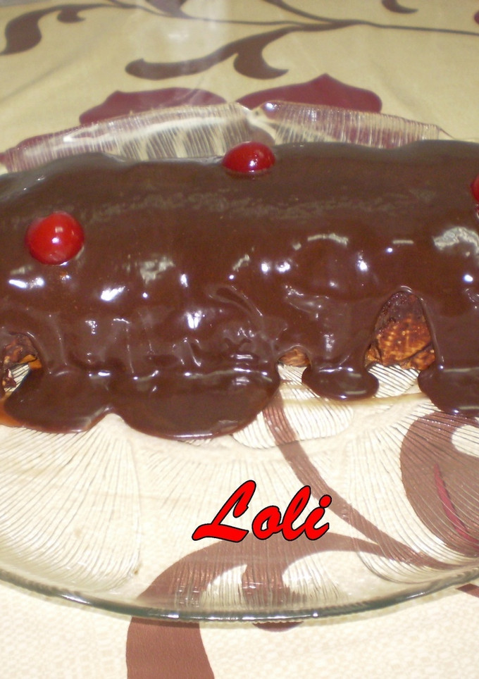 Una foto de Pastel de galletas con chocolate negro