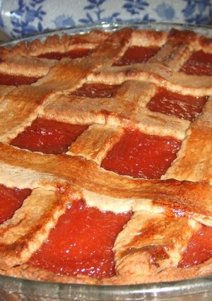 Una foto de Pasta frola integral con dulce de membrillo