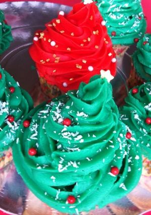 Una foto de Cupcakes árbol de Navidad