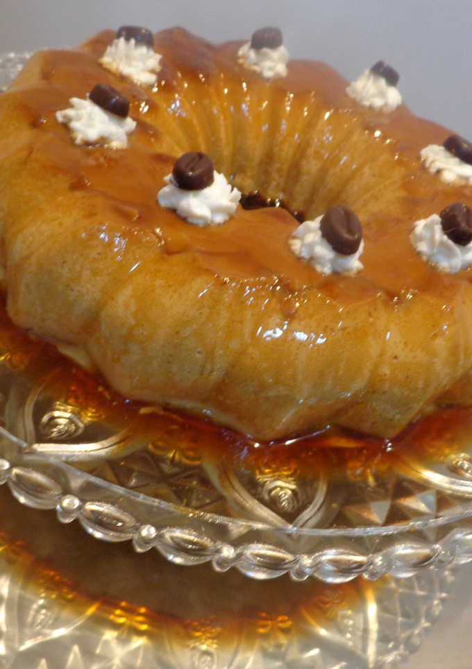 Una foto de Flan de café y Baileys