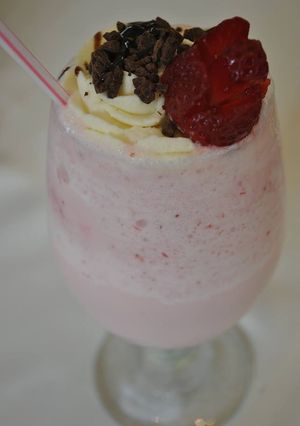 Una foto de Frutillas a la leche