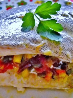 Una foto de Pescadilla rellena con verdura