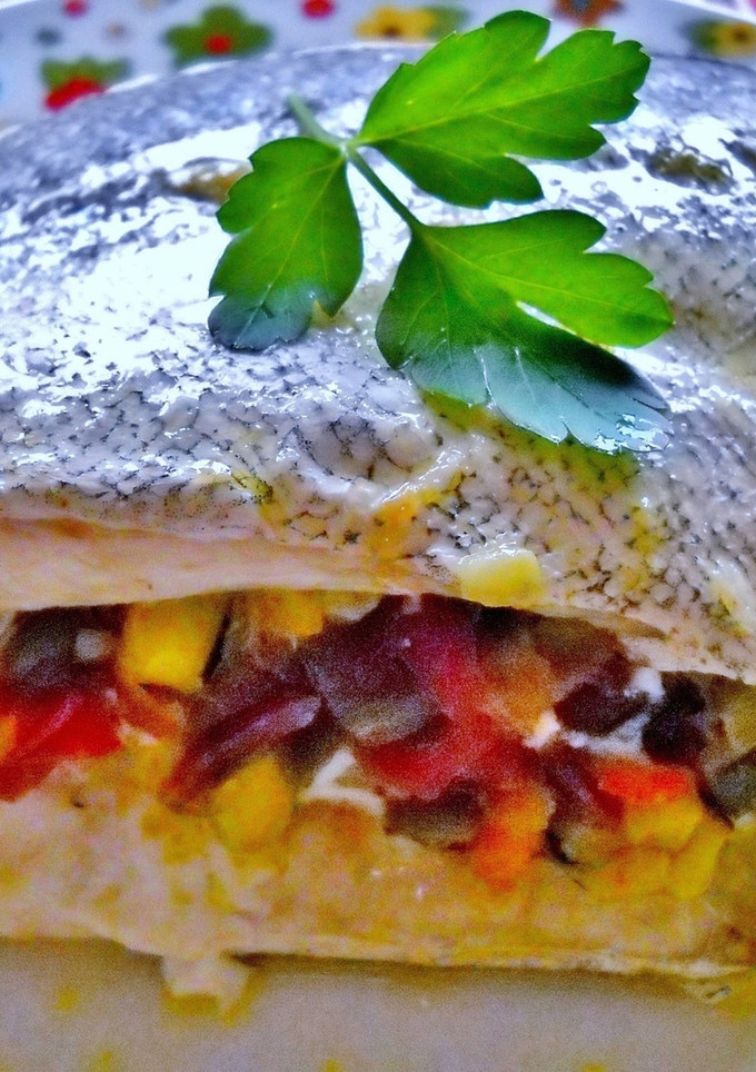 Una foto de Pescadilla rellena con verdura