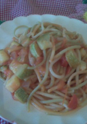 Una foto de Spaghetti con calabaza