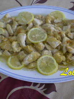 Una foto de Pollo al limón al estilo chino