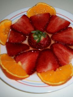 Una foto de Fresones con naranja