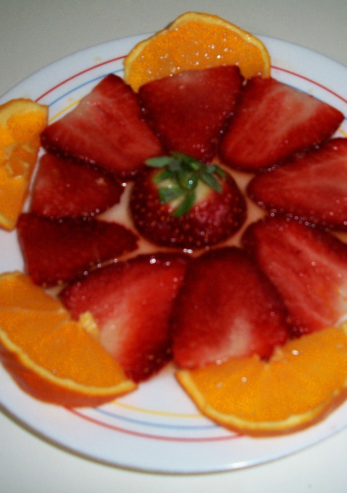 Una foto de Fresones con naranja