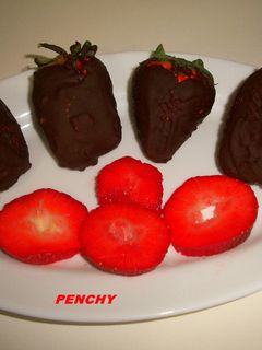 Una foto de Fresones con chocolate