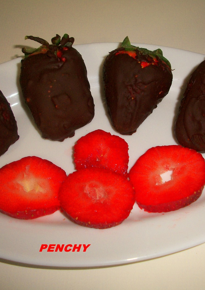 Una foto de Fresones con chocolate