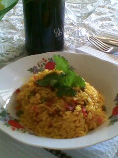 Una foto de Arroz gallo pinto a mi manera