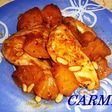 Picantones en salsa con patatas y piñones