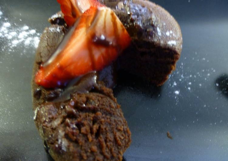 Fondant caliente de chocolate y almendra