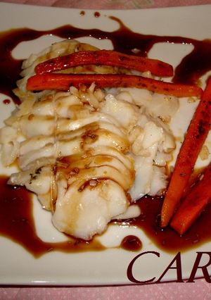 Una foto de Bacalao con salsa de soja y miel