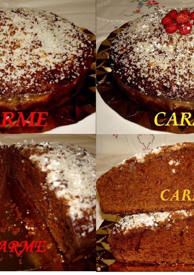 Una foto de Bizcocho de cacao y nata