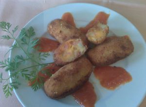 Una foto de Croquetas de papa y camote (batata)