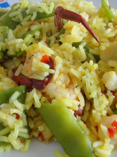 Una foto de Arroz de nécoras y vieiras