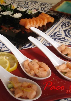 Una foto de Ceviche de salmón cocido fácil