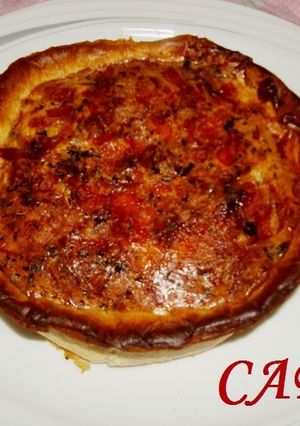 Una foto de Quiche de espinacas y pollo