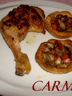 Una foto de Tartaletas rellenas de setas con jamón