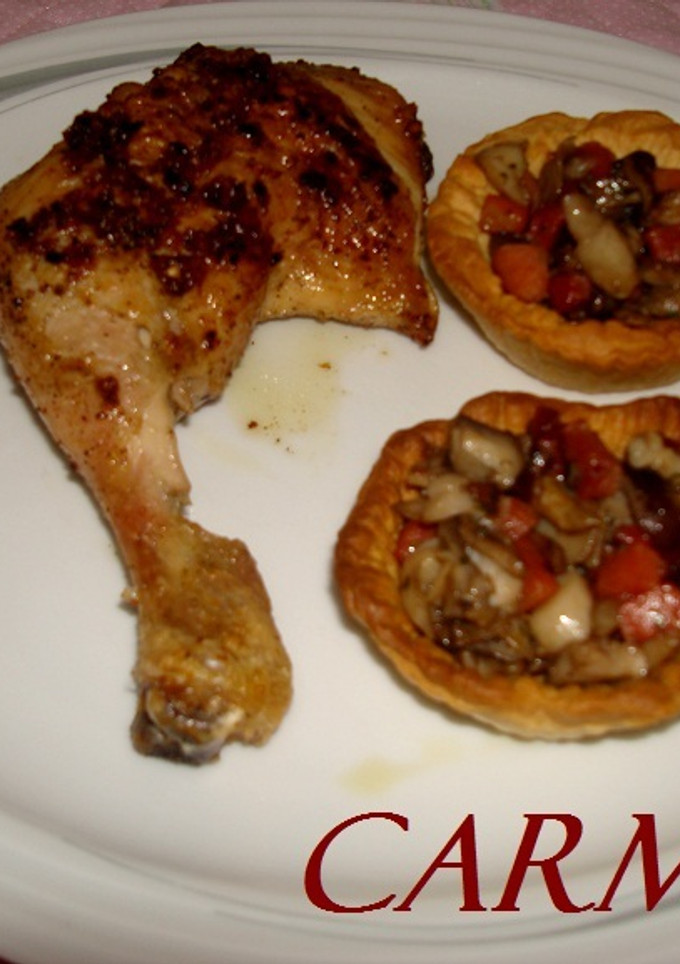 Una foto de Tartaletas rellenas de setas con jamón