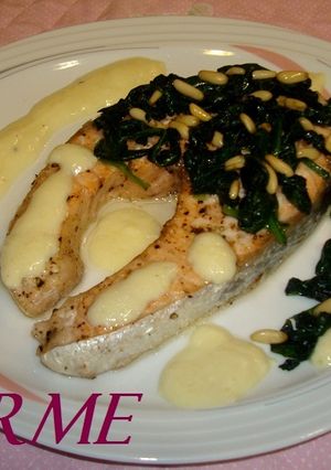 Una foto de Salmón al jerez con salsa agridulce