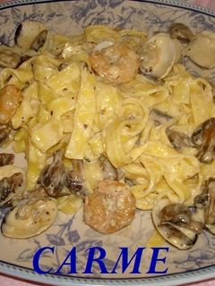 Una foto de Tagliatelle coi frutti di mare