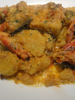 Una foto de Suquet de bacalao con gambas o langostinos