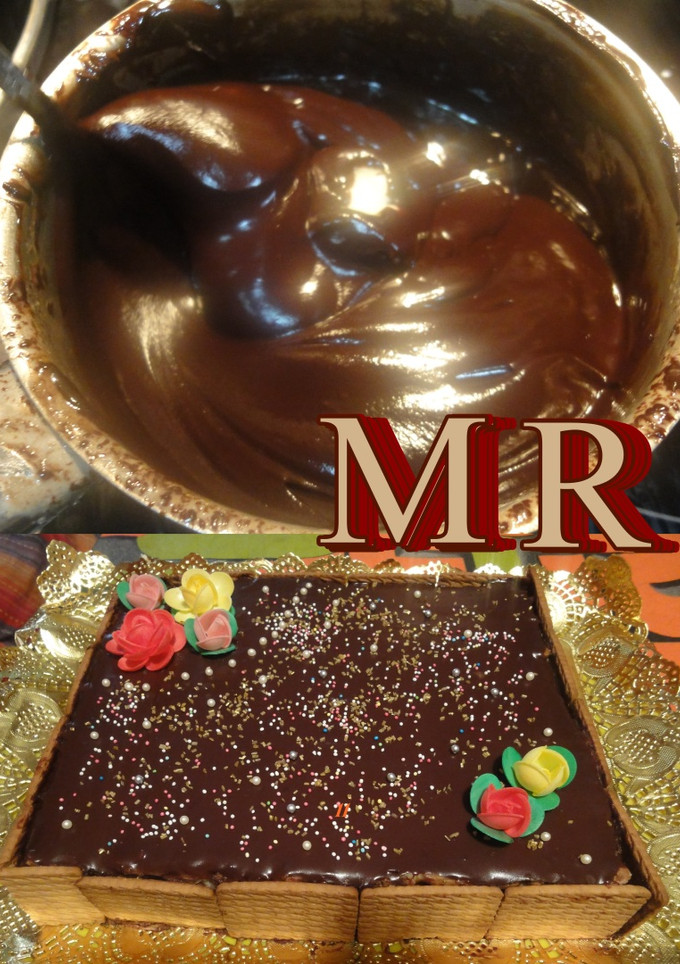 Una foto de Ganache para cubrir tartas 