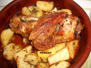 Una foto de codillo de cerdo al horno