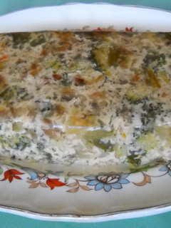 Una foto de Pastel de brócoli con manzana y patata