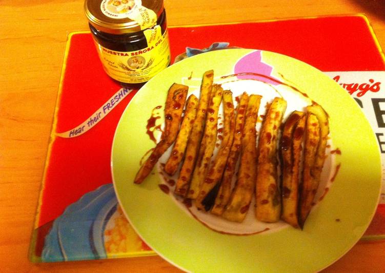Berenjenas fritas con miel de caña