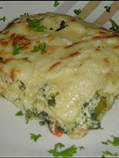 Una foto de Lasagna vegetariana con espinacas