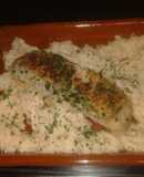 Corvina con puré de coliflor