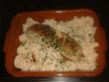 Corvina con puré de coliflor