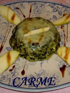 Una foto de Flan de acelgas y manzana