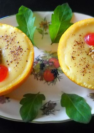 Una foto de Naranjas rellenas con crema de queso
