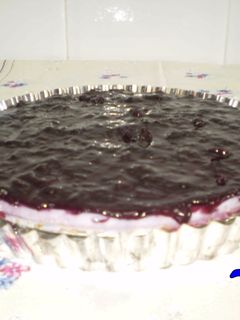 Una foto de Tarta de queso crema light con arándanos