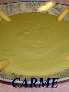Una foto de Crema de judias verdes y arroz