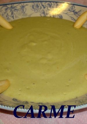 Una foto de Crema de judias verdes y arroz