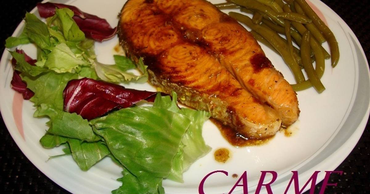 Salmón a la naranja con Pedro Ximenez Receta de carme castillo Cookpad