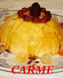 Pastel fresco de mango, queso y nueces