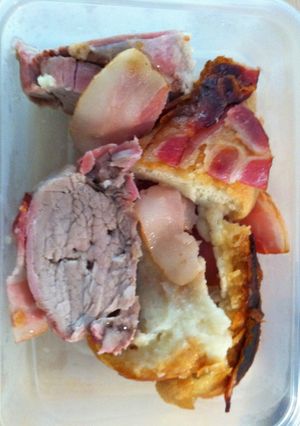 Una foto de Solomillo al horno con bacon